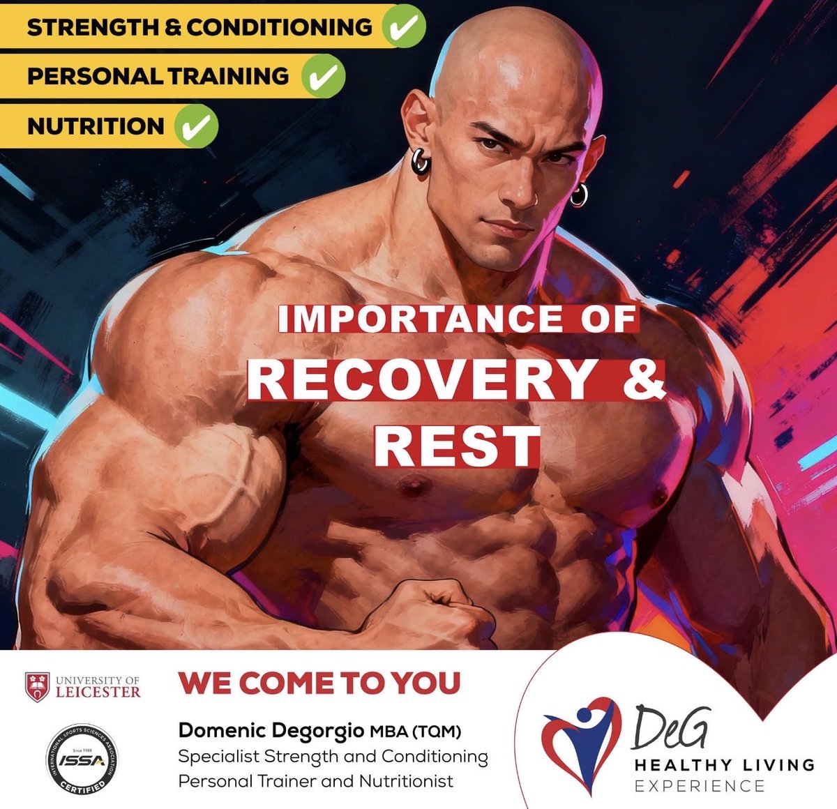 deg_healthy's tweet photo. Why Rest and Recovery Are Essential for Your Fitness Journey

Rest days are not a sign of weakness—they are a crucial part of any effective training program. When you work out, you create tiny muscle tears that nee…. Look us up on FB &amp; IG to get the full read of the article !! https://t.co/fKqgBUcHrR