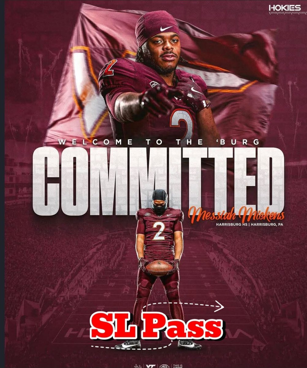 Sideline_Pass_X's tweet image. Messiah Mickens — a four-star running back and former commit to Penn State Nittany Lions — pledged to Virginia Tech Hokies, becoming the first ESPN 300 recruit for new head coach James Franklin at VT. 

5&apos;10 , 210 pounds

⭐️⭐️⭐️⭐️

#virginiatech #vtech #Hokies #VT #gohokies #acc