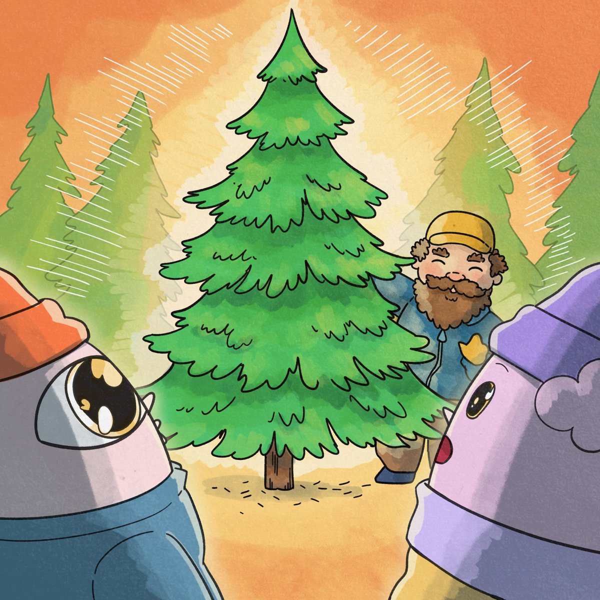 Ketnipz's tweet image. Bean goes Christmas tree shopping 🎄