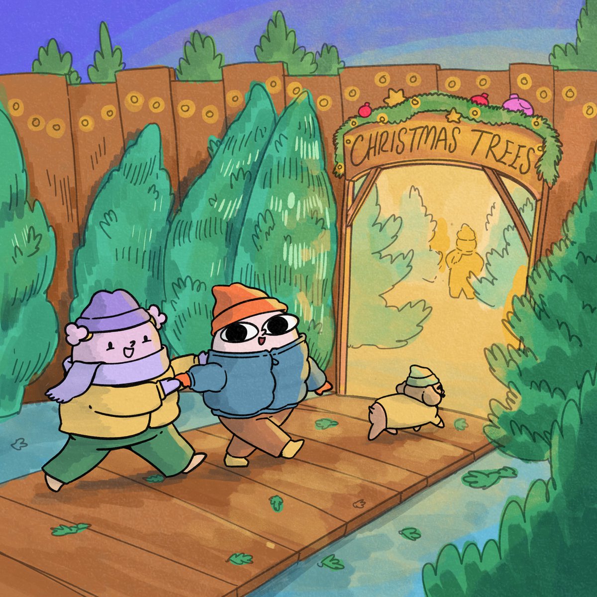 Ketnipz's tweet image. Bean goes Christmas tree shopping 🎄