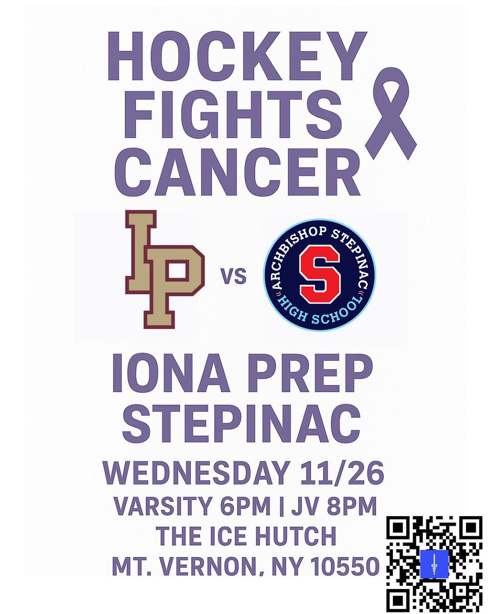 #GameDay🏒

<a href="/IonaPrep_Hockey/">Iona Prep Hockey</a> vs. Stepinac 

IP Hockey Fights Cancer Game in a JV/Varsity Double Header at the Ice Hutch! 

Please join the IP Hockey Fundraiser Team.  All donations will go to the American Cancer Society.

#GoGaels🏒