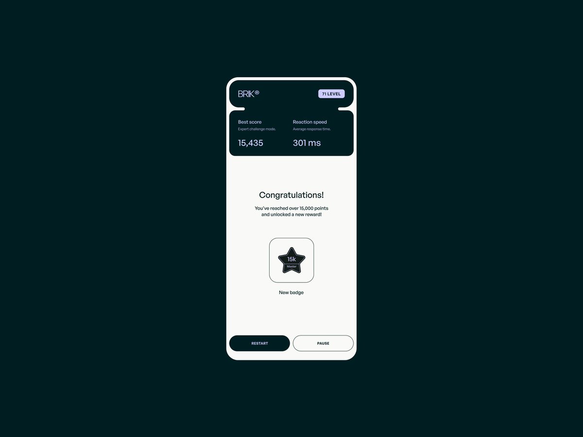 ZajnoCrew's tweet image. What if your phone could do more than fuel doomscrolling?

Meet BRIK—a cognitive-training app designed to support long-term brain health.
Clean UI, calm contrasts, and clear progress tracking—everything built to focus the mind, not overwhelm it  🧠✨

#mobileappdesign