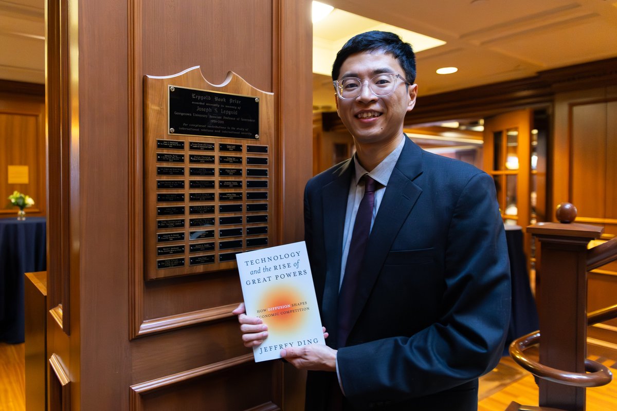 georgetownsfs's tweet image. The Lepgold Book Prize honors the late Joseph S. Lepgold, a renowned SFS prof. This year, SFS’s Mortara Center awarded the prize to GWU prof @jjding99 and his book, “Technology and the Rise of Great Powers,” on global tech revolutions.

Learn more: bit.ly/3XVVOEI