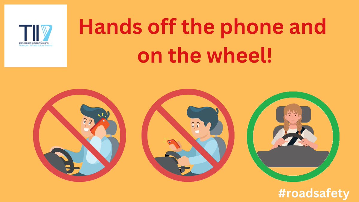 TIITraffic's tweet image. Your journey demands your full attention.

Keep the road safe for everyone. 

Put your phone away and drive responsibly.

Be the driver you’d want beside you.

Safety is in your hands!🤗
#TII #RoadSafety #Slowdown #Buckleup