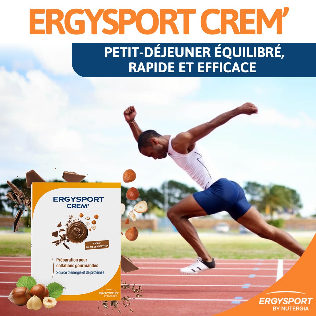 ERGYSPORT CREM’, bien plus qu’un petit-déjeuner 🌞

Un atout nutritionnel riche en protéines, glucides et vitamines pour préparer l’effort, soutenir les muscles et réduire la fatigue 💪🍫

Plaisir, énergie, performance ! ✨

Je démarre fort ma journée :
ergysport.com/fr/fr/nos-prod…