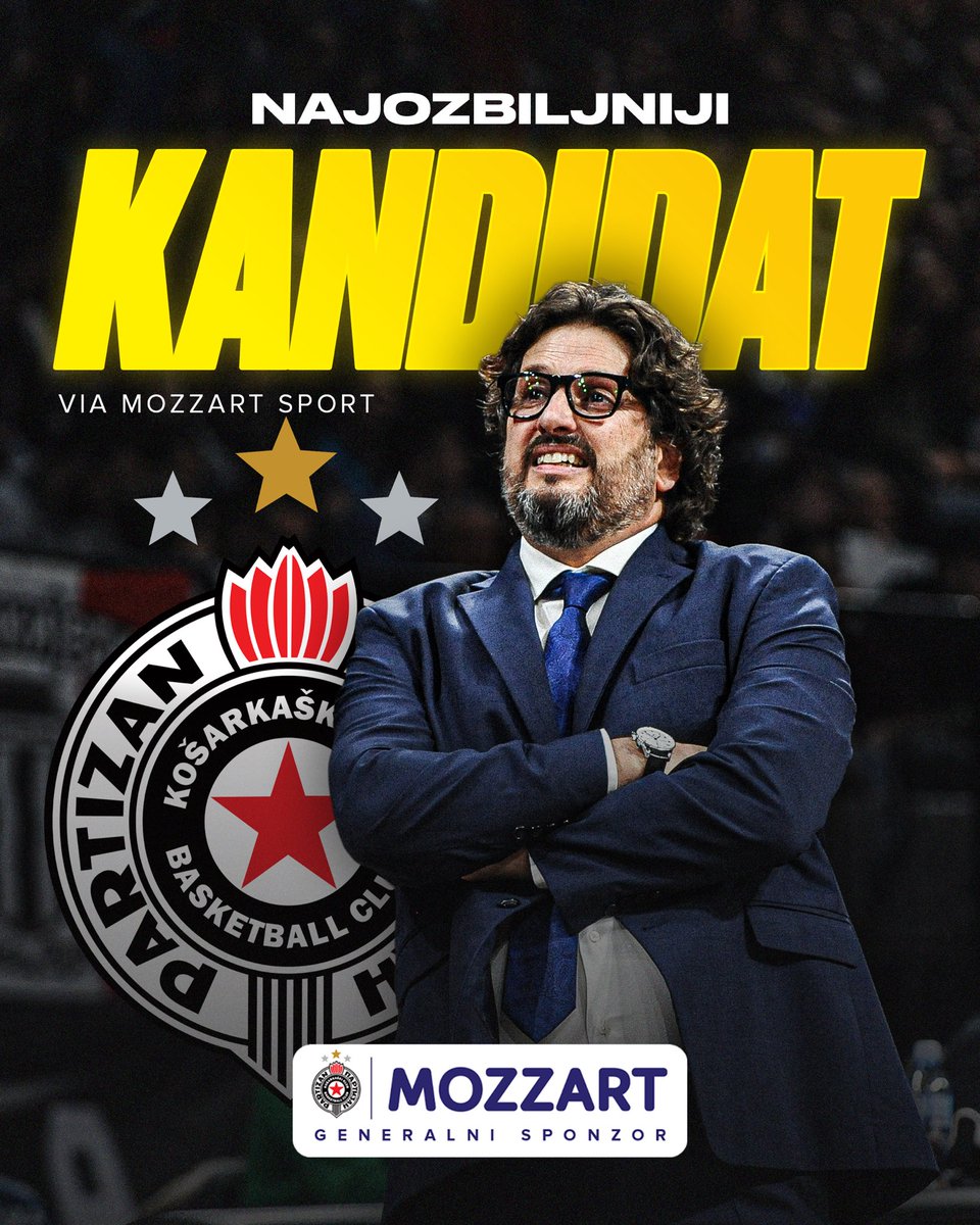 MozzartBet's tweet image. Željko Obradović je ponudio ostavku, čeka se konačna odluka sa vrha kluba, mada sve ukazuje da je posle četiri i po godine došlo vreme da se okrene novi list u Partizan Mozzart Betu i krene u novo klupsko poglavlje.

Najveće pitanje koje se nameće u ovom trenutku glasi – ko bi…