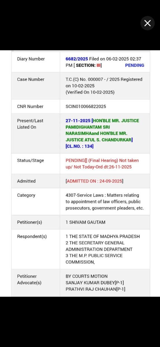 MP में OBC आरक्षण केस 6 साल से अटका है। रोज़ डेट—सुनवाई नहीं। BJP सरकार बताएं, OBC युवाओं का भविष्य आपकी प्राथमिकता में इतना पीछे क्यों है?

वोट लेते समय OBC याद आते हैं, हक देने की बारी आए तो खामोशी क्यों?

#OBCReservation #BJP #MPYouth