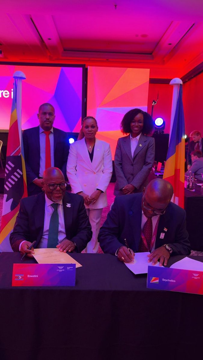 _eocga's tweet image. On the sidelines of the Commonwealth Sport General Assembly in Glasgow, the Seychelles Olympic and Commonwealth Games Association (SOCGA) and the Eswatini Olympic and Commonwealth Games Association (EOCGA) have signed a landmark Co-operation Agreement.
eocga.org.sz/historic-sport…