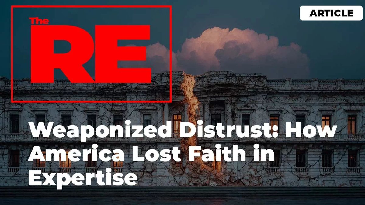 TheTruthProjec6's tweet image. There was a time when checking with the expert felt responsible. Now it feels like a risk. I broke down how trust in news, government, and institutions collapsed and how that distrust is getting used against people every day. Read it here: the-truth-project.com/weaponized-dis…
#TPNewsroom