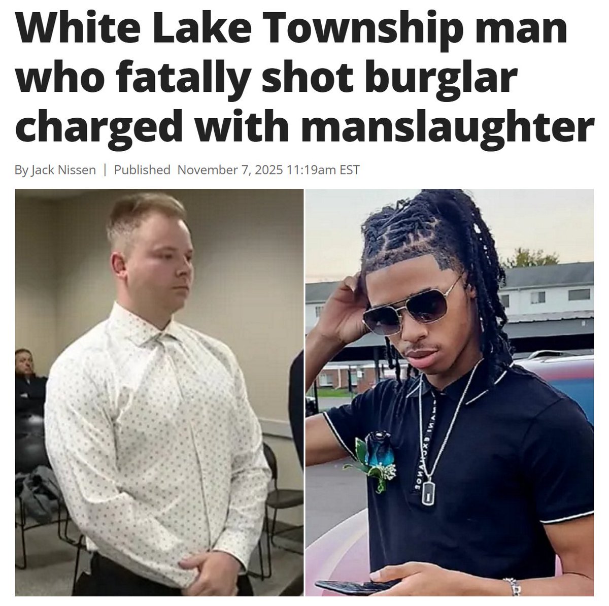 TooWhiteToTweet's tweet image. Earlier this month, seven Black men broke into Dayton Knapton&apos;s home in White Lake, Michigan. This was the third time Knapton&apos;s property was burglarized by the same group.

Shortly after 1 a.m., Knapton awoke to the commotion, told his girlfriend to dial 911, then approached his…