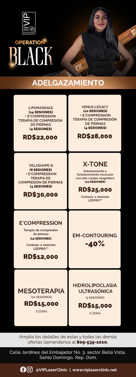 EmailMS's tweet photo. OPERATION BLACK | MEDICINA ADELGAZAMIENTO - @VipLaserClinic 
Amplia los detalles de estas y todas las demás ofertas llamándonos al 809-535-2010
https://t.co/QdHKvDzdAm
C/Jardines del Embajador, Local 3, sector Bella Vista.
Distrito Nacional, Rep. Dom https://t.co/XYBf8XcFo1