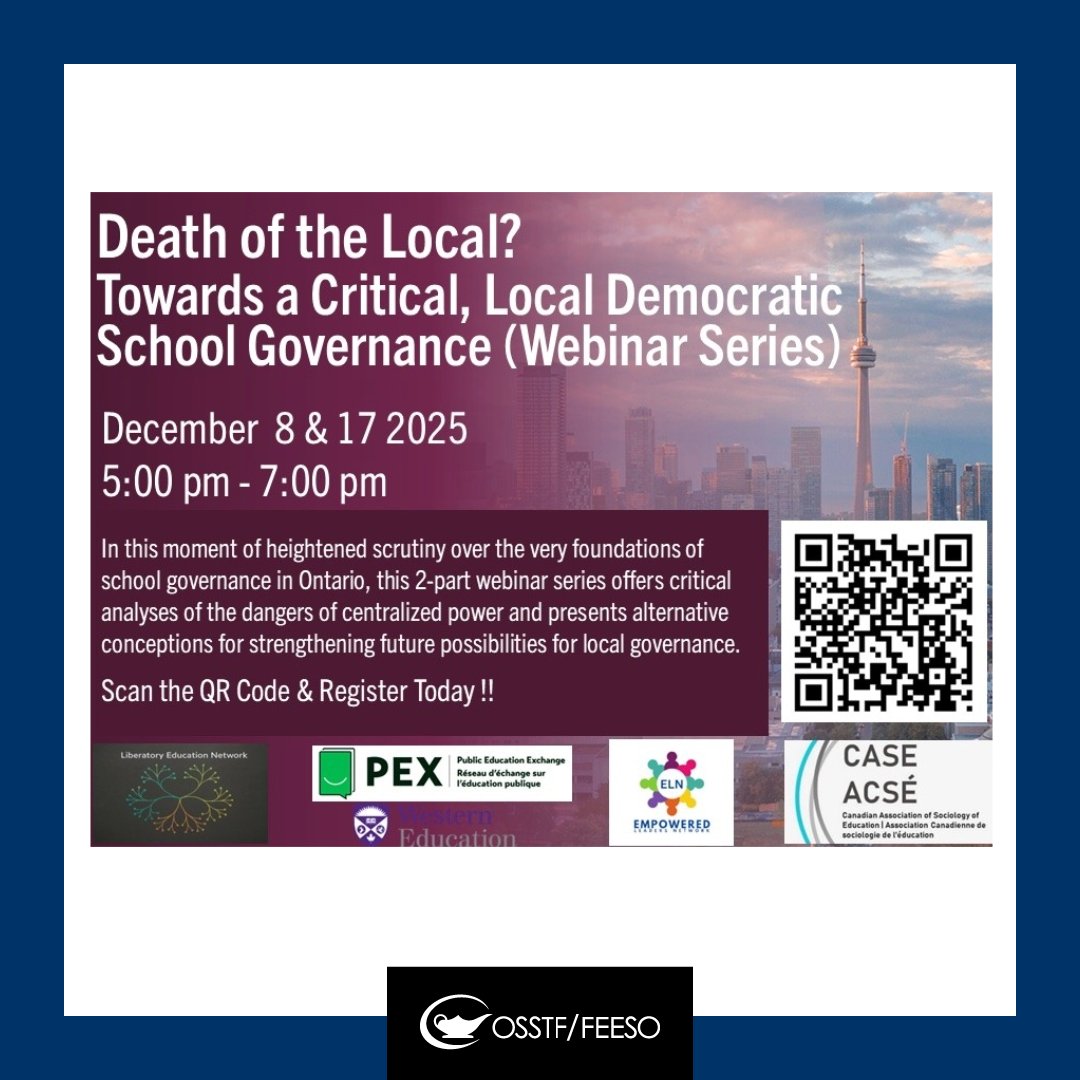 Death of the Local? School Governance Webinar Series

Ontario’s school governance is facing unprecedented challenges and conversations about centralized power vs. local democracy have never been more urgent. This 2-part webinar series brings together leading scholars and