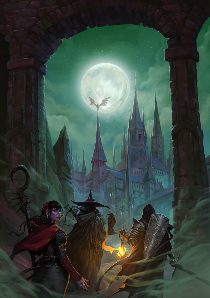 Gothic Castle Scene. Cover art (art by me ofc) for the amazing project Gothica: Plagueworlds - 5e compatible TTRPG that’s live on Kickstarter now

For those who here for Marvel and Dispatch art - It'll be here too but I also draw DnD and other things haha