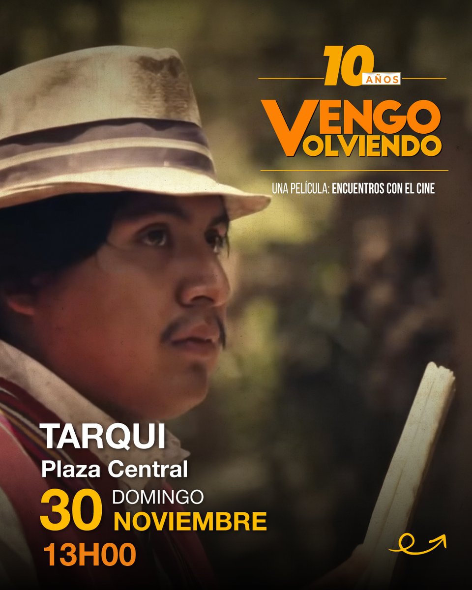 Filmarte_ec's tweet image. ✨ La celebración por los 10 años de Vengo Volviendo continúa y nuestro recorrido por el Azuay suma una nueva parada.

🎬 Este domingo llegamos a Tarqui.

📅 Domingo, 30 de noviembre
🕛 13h00
📌 Plaza Central de Tarqui

🎤 Función y conversatorio con el equipo.