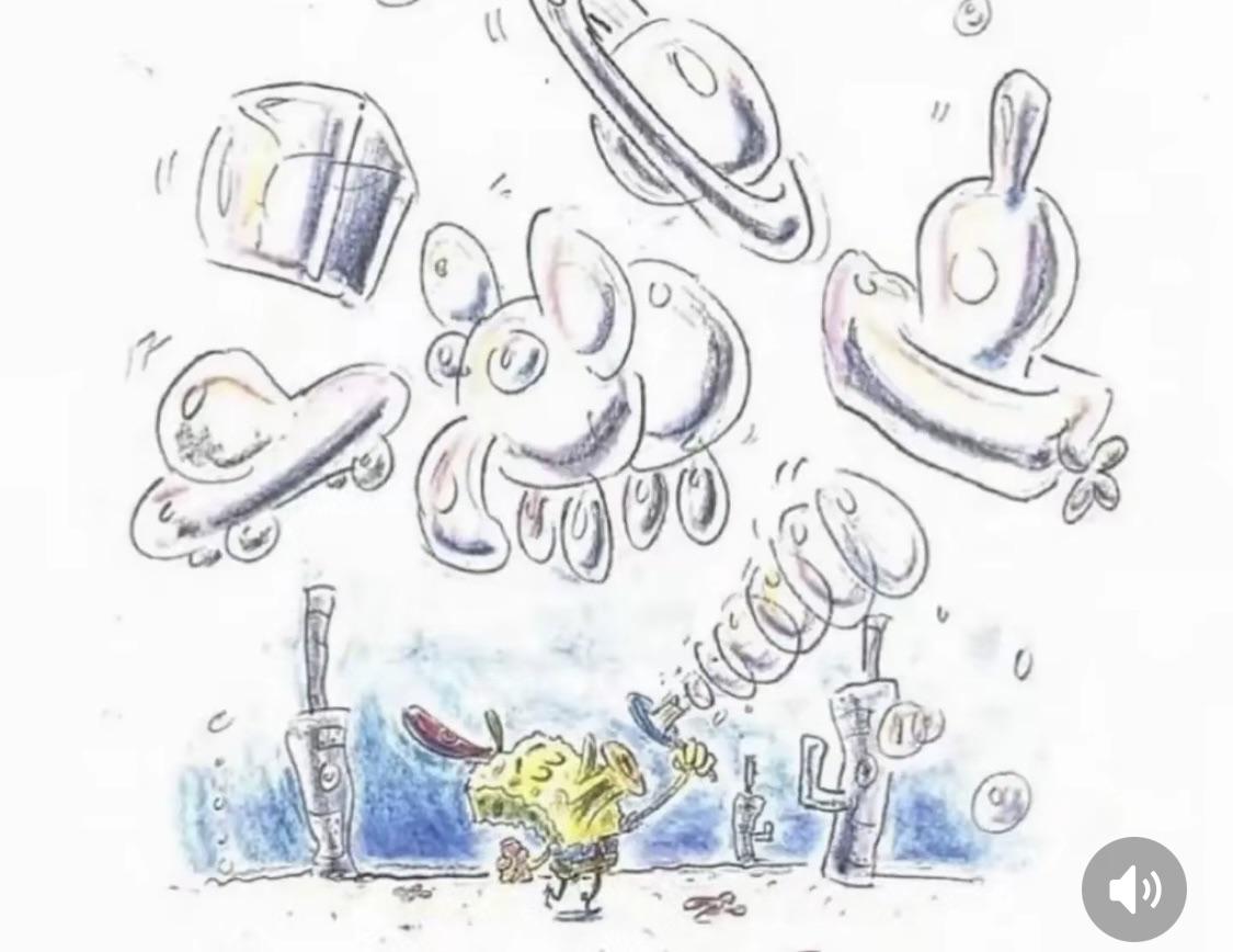 DeSoupBowl's tweet image. Early SpongeBob concept art by Stephen Hillenburg