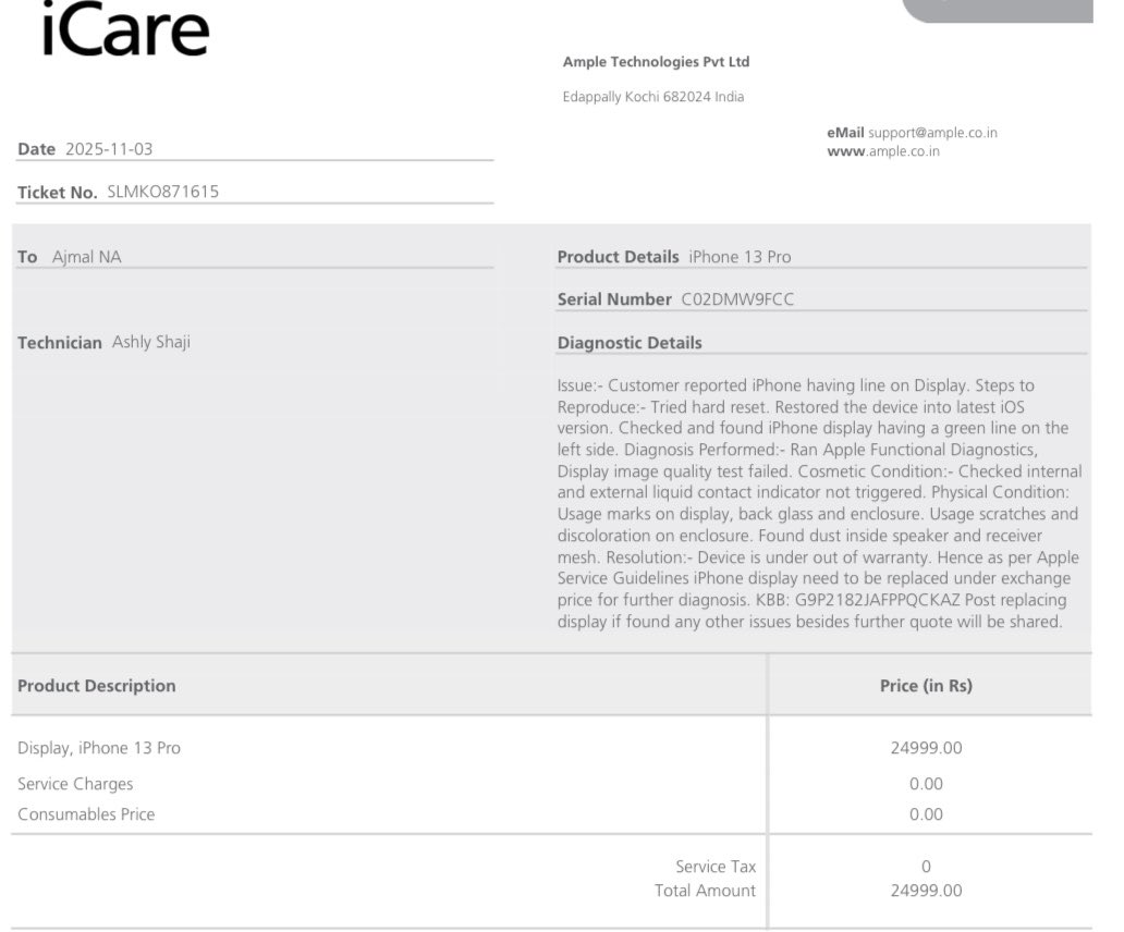 AjmalNA8's tweet image. @Apple @AppleSupport #greenlineissue