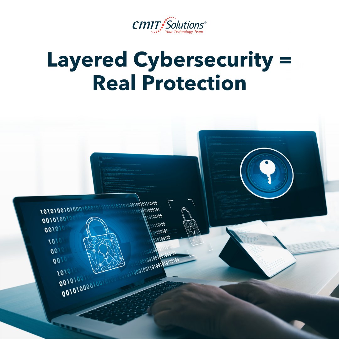 SolutionsCmit's tweet image. A single firewall isn’t enough—cyber threats are getting smarter. Our multi-layered cybersecurity keeps your business protected from every angle. Stay a step ahead with us! 🛡️
#CyberDefense #LayeredSecurity #CMITProtects #ITSecurity #CyberSmart #BusinessProtection #TechSecurity