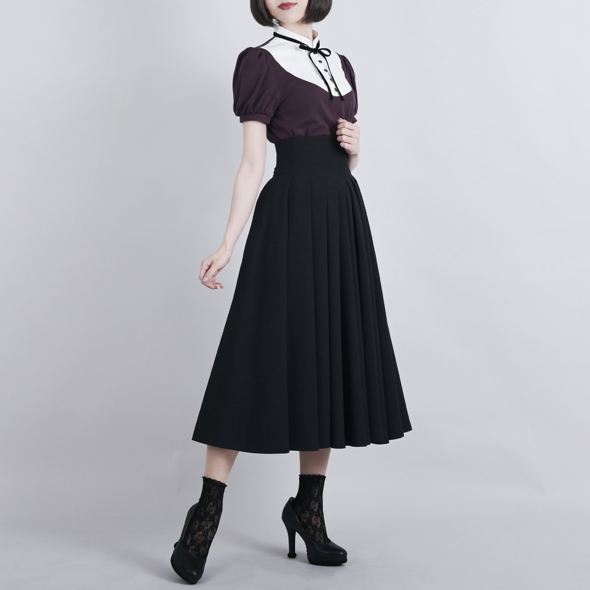 pick up】ジゼル・スカート ブラック 品格、華やか、女性らしい美しさ