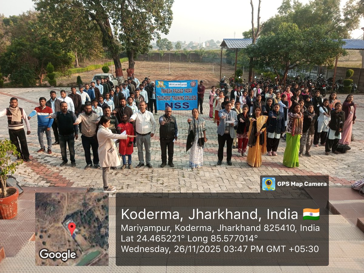 RpyttcKoderma's tweet image. रमेश प्रसाद यादव शिक्षक प्रशिक्षण महाविद्यालय, कोडरमा में बुधवार को एनएसएस प्रभारी सहायक प्राध्यापक मो. सेराज के नेतृत्व में संविधान दिवस कार्यक्रम का आयोजन किया गया।