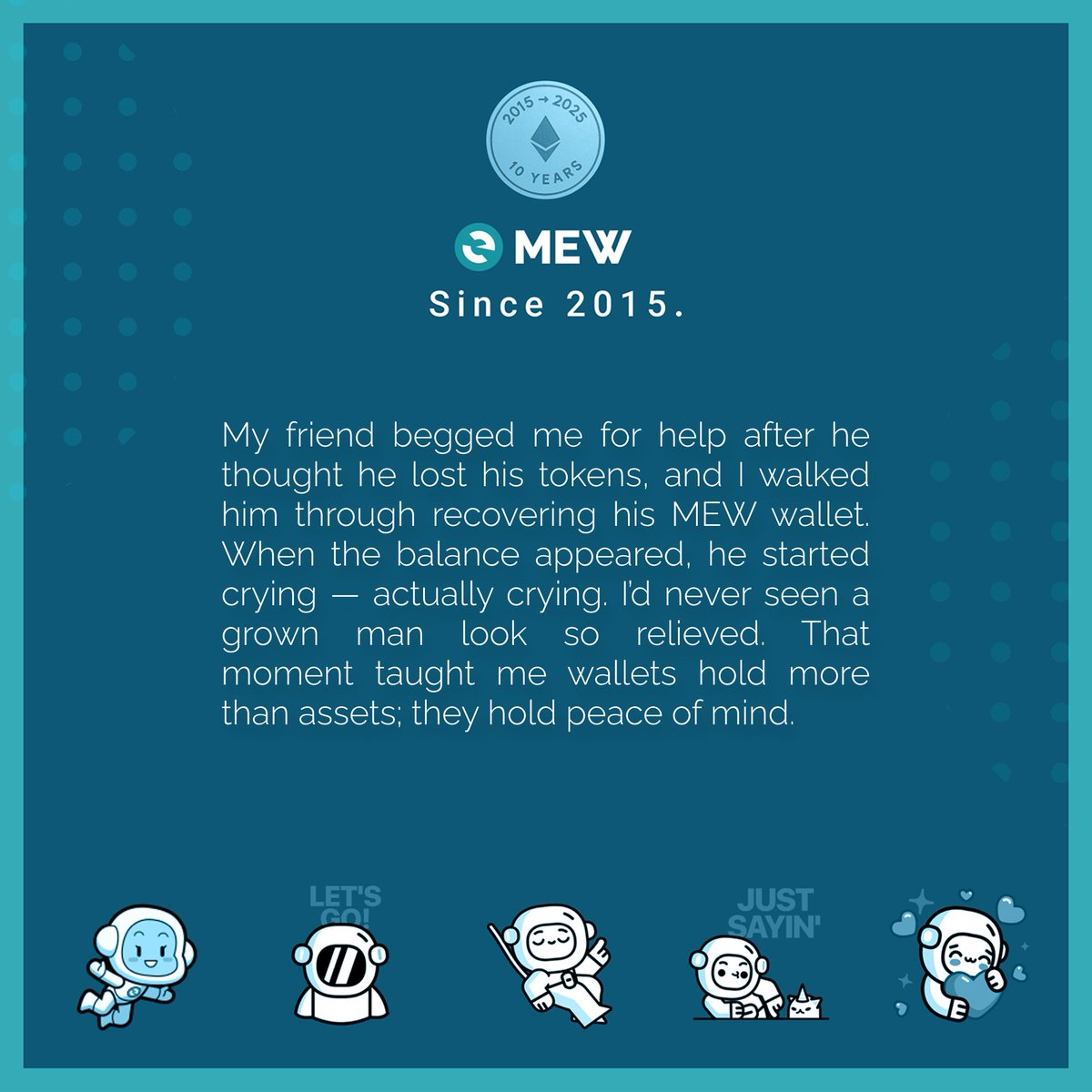 myetherwallet's tweet image. That moment taught me wallets hold more than assets.