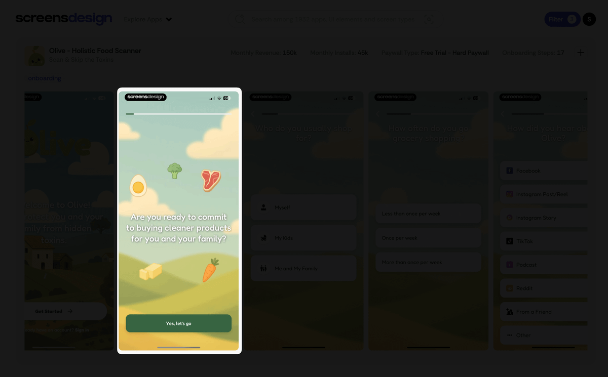 Un simple cambio de redacción que hace toda la diferencia.
En lugar de un botón genérico de "Siguiente", Olive pide un