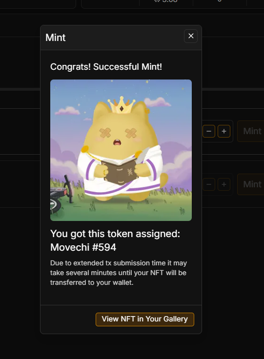 Tang17vn's tweet image. Minted Movechi NFT by @movechi_xyz on @tradeportxyz 
Thanks for WL @movechi_xyz