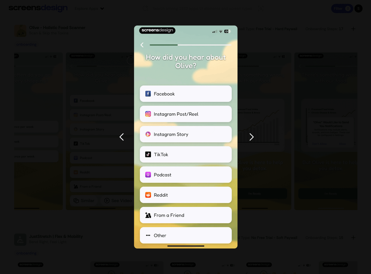 La pantalla "¿Cómo se enteró de nosotros?" de Olive puede ayudar a optimizar su inversión publicitaria.
Estos datos le