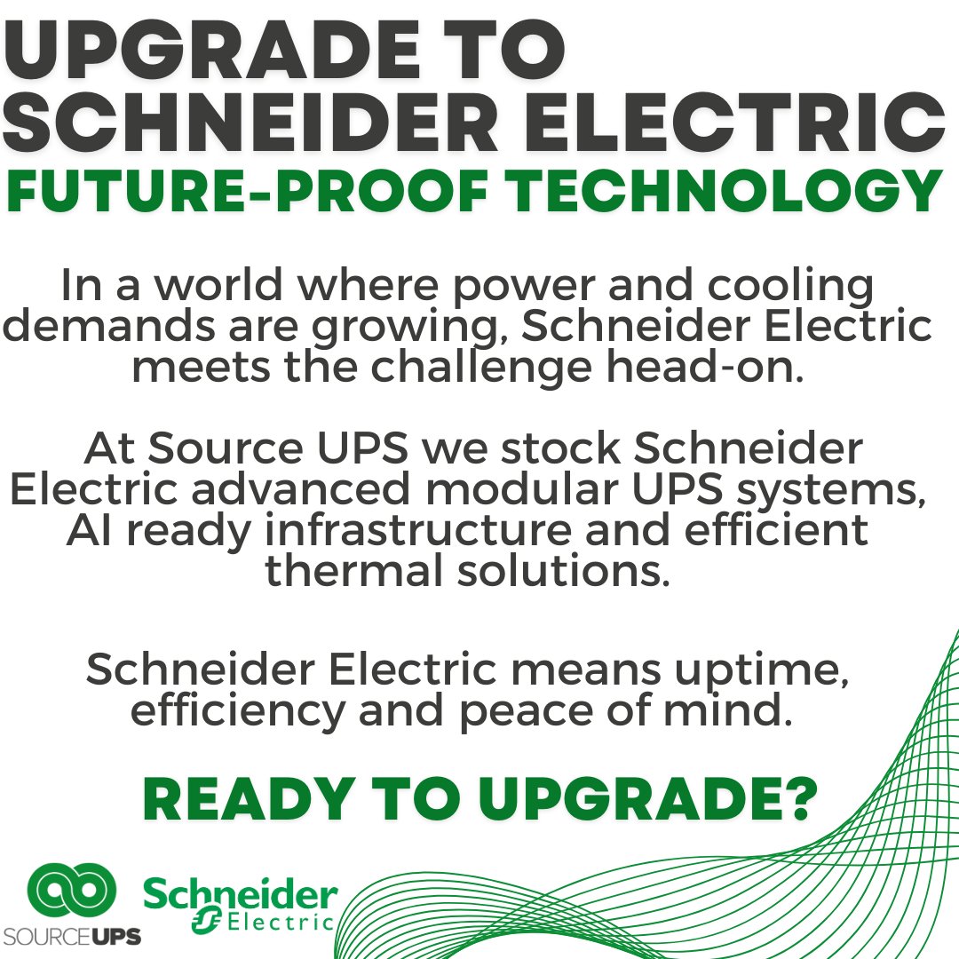 SourceUPSLtd's tweet image. Future-proof your power and cooling ⚡❄️
 Source UPS supplies Schneider Electric’s efficient, reliable UPS solutions built for modern demands and AI-ready infrastructure.
Upgrade here: sourceups.co.uk
#SchneiderElectric #UPS #SourceUPS