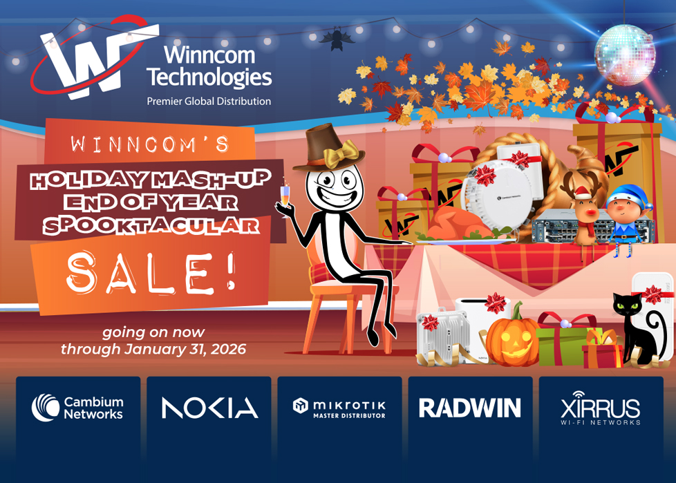 WinncomTech's tweet image. Unwrap unbeatable pricing on top-tier gear from @CambiumNetworks, @Nokia - Xirrus - @Mikrotik_com - @Radwin - and MORE

Contact sales@winncom.com today, or start shopping now: ow.ly/agNM50Xrpka