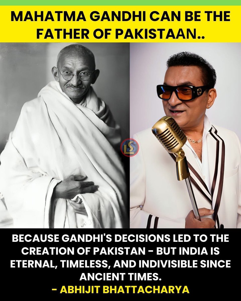 ssingapuri's tweet image. Singer Abhijeet Bhattacharya has received a legal notice from Pune-based lawyer Asim Saorde, representing Manish Deshpande, for his controversial podcast comment referring to Mahatma Gandhi as the “Father of the Nation of Pakistan.”
The notice comes after Abhijeet asserted that…