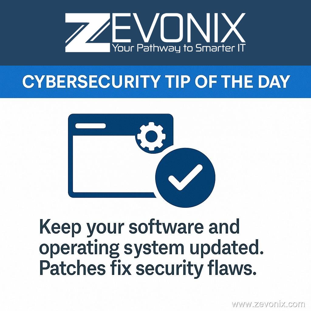 Zevonix_IT's tweet image. ⚙️ Outdated software is a hacker’s best friend.
🔒 Keep your operating system and apps updated—patches close security holes fast.
👉 zurl.co/SKauQ

#CyberSecurity #PatchManagement #DataProtection #Zevonix