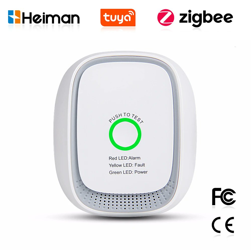 HEIMAN Zigbee gas leak detector (Tuya)
s.click.aliexpress.com/e/_c3mNajM9

Detects natural gas/LPG; loud alarm + phone alerts via Tuya Zigbee gateway. Automations for valve/fan; can act as a Zigbee repeater. AC100–240V, 6% LEL threshold.
#zigbee #smarthome