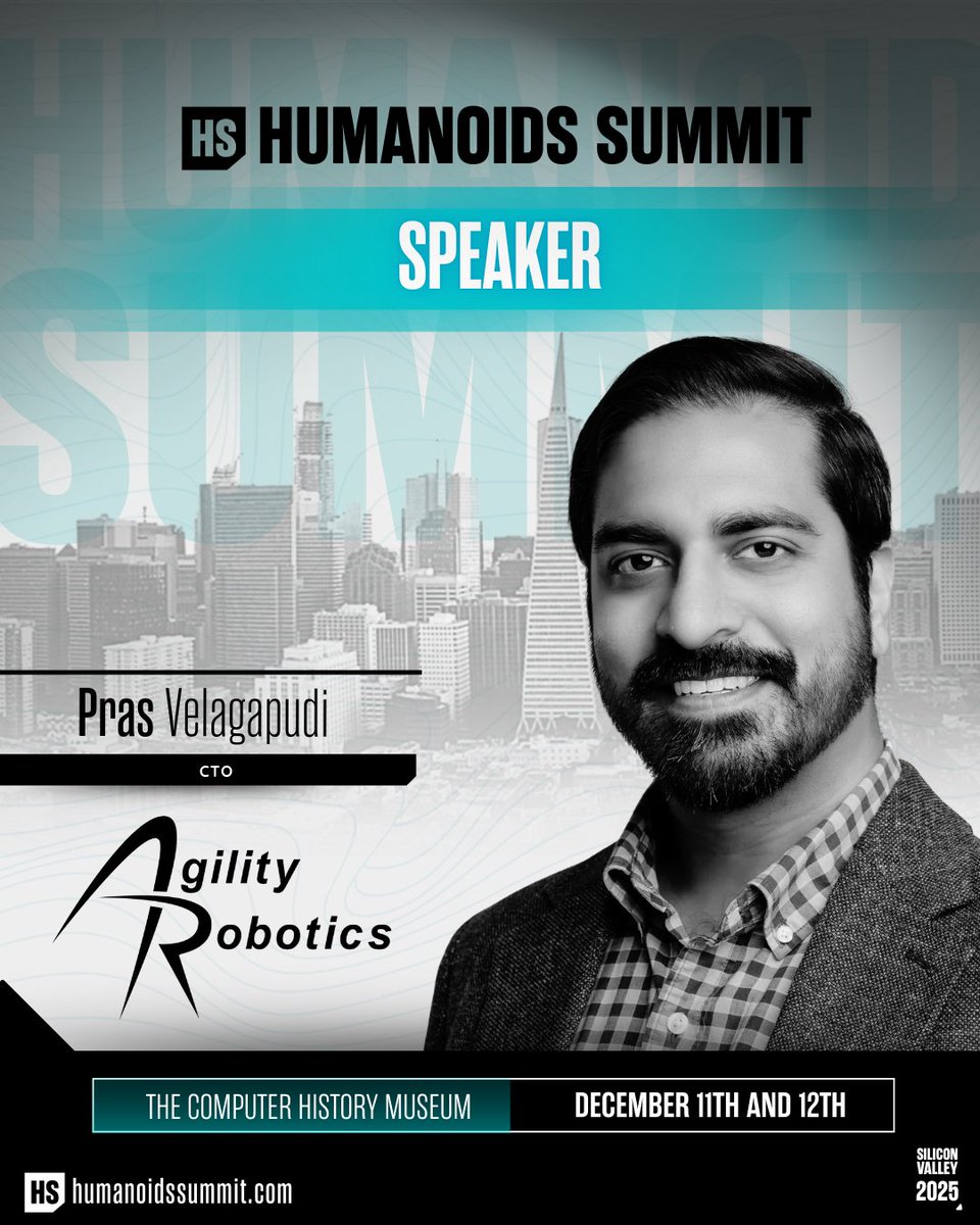 HumanoidsSummit's tweet image. Pras Velagapudi (@PrasVelaga61230), CTO at @agilityrobotics, shares how they’re engineering agility, autonomy, and real-world readiness in humanoid machines.

🎟️ Grab your ticket today: humanoidssummit.com

#HumanoidsSummit #AI #EmbodiedAI #PhysicalAI