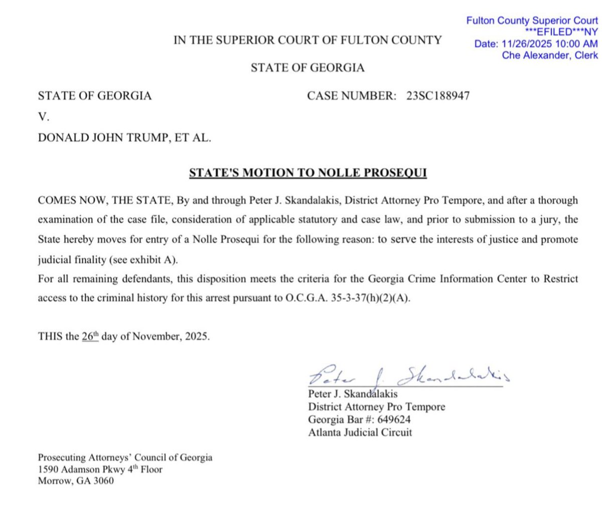 greg_price11's tweet image. BREAKING: Judge Scott McAfee has officially dismissed the Fulton County criminal prosecution of President Trump and all of his co-defendents.

Fani Willis took President Trump&apos;s mugshot and all she did was help him be re-elected President.