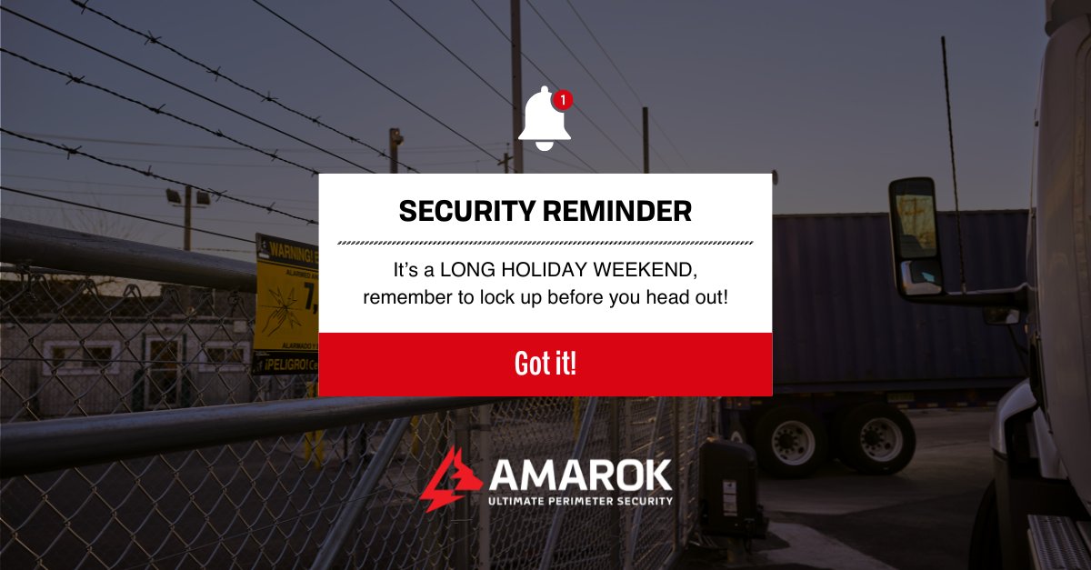 It's a long holiday weekend! Remember to lock up before you head out; properties become more attractive to thieves over holiday weekends.

For more tips on protecting your property, get in touch with one of our security experts today > bit.ly/3iDus5s?utm_so…