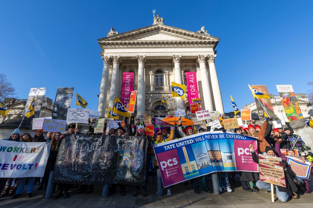 pcs_union's tweet image. PCS members at the Tate Galleries @tate_united have started 7 days of strike action today over pay.
The members were out on the picket line and showed their creativity with some brilliant placards.
#Culture #Solidarity #PCSonStrike