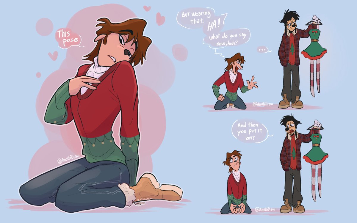 AniitaDraw's tweet image. Cliché navideño🎁🎄
.
.
#Maxley #AnExtremelyGoofyMovie #Christmas2025 #Navidad