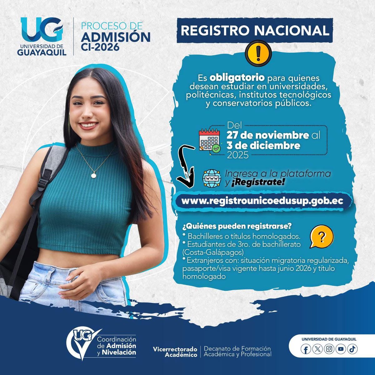 Coordinación de Admisión y Nivelación UG tweet media