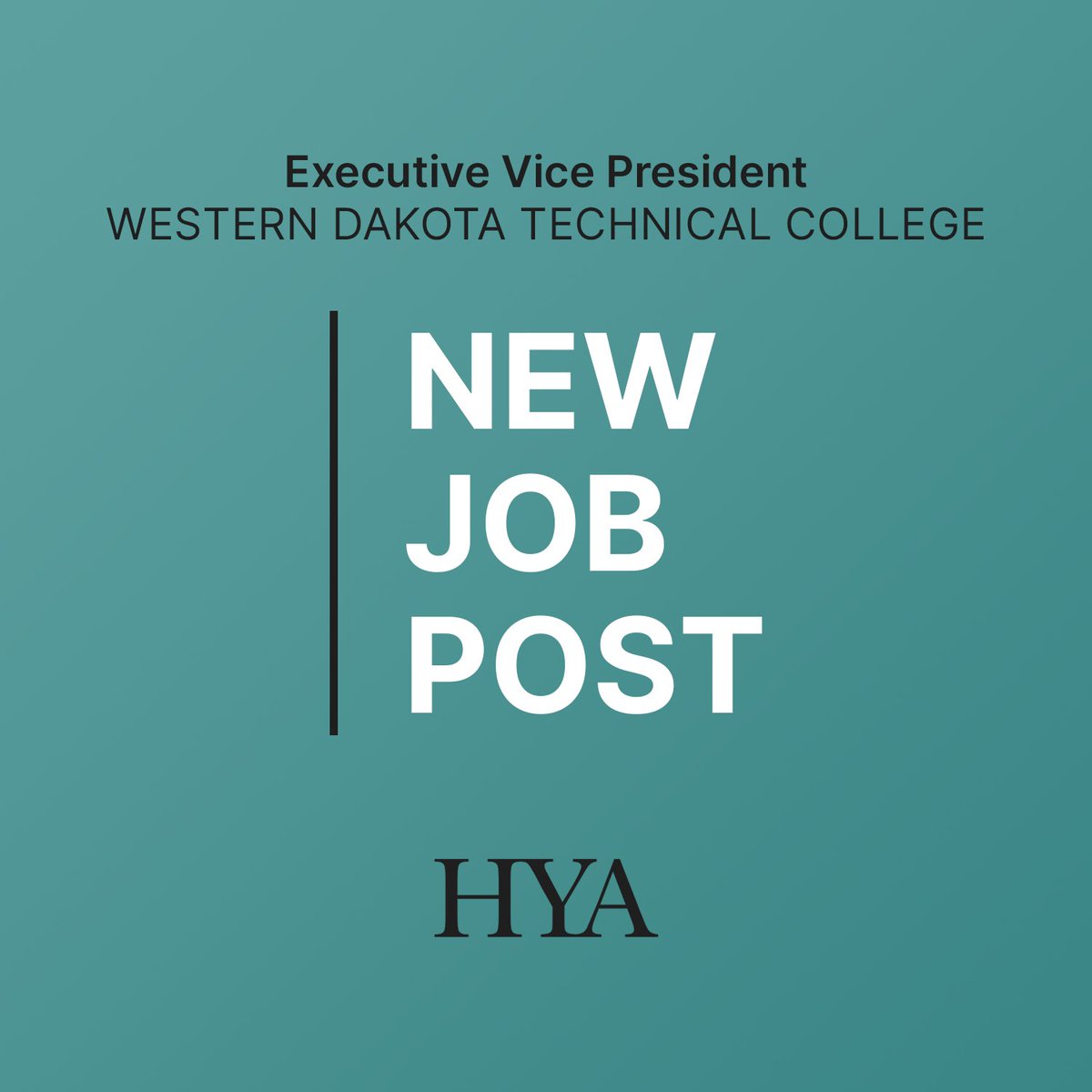 UPDATED POSITION: Western Dakota Technical College, SD | #Executive Vice President Apply by December 15, 2025 bit.ly/4oVXIBn

#HYAsearch #Education #Jobs #EducationJobs #edleadership #edadmin #HigherEd