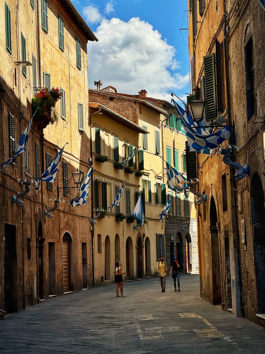 On Palio day, Siena’s streets are alive with colour 🇮🇹

When you walk the streets that day you’ll see every neighbourhood waving the flag of their team.