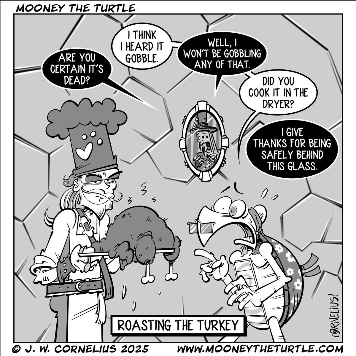 mooneytheturtle's tweet image. Roasting the Turkey
Happy Thanksgiving to all who do that sort of thing! Or just like food!

Check out “Mooney the Turtle” on WEBTOON!
m.webtoons.com/en/challenge/m…

#mooneytoons #mooneytheturtle #turtlecomic #webcomic #webcomics #indiecomic #indiecomics #mooners  #thanksgivingcomic