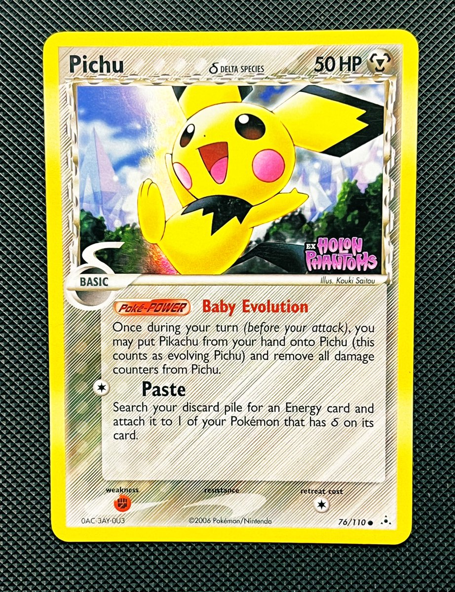 For Day #24, we’ve got one of my favorite Pokemon card gimmicks with the Delta Species Pichu from Holon Phantoms! ⚡️🐭

If I could have one TCG wish, it would be for TPCI to drop a brand new set full of Delta Species cards.