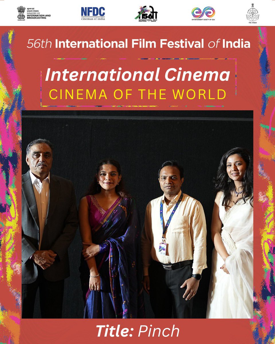 PIBAgartala's tweet image. #InternationalFilmFestivalOfIndia: উত্তেরা সিং পরিচালিত #PINCH-এর এশিয়া প্রিমিয়ারের প্রদর্শনী থেকে কিছু ঝলক শেয়ার করা হলো, যা ৫৬তম #IFFI-র &quot;সিনেমা অফ দ্য ওয়ার্ল্ড&apos;&apos; বিভাগে প্রদর্শিত হয়েছে।
#WAVESBazaar
#IFFIGoa #IFFI #IFF56
#56IFFI #IFFI2025 @IFFIGoa
@PIB_India @MIB_India
