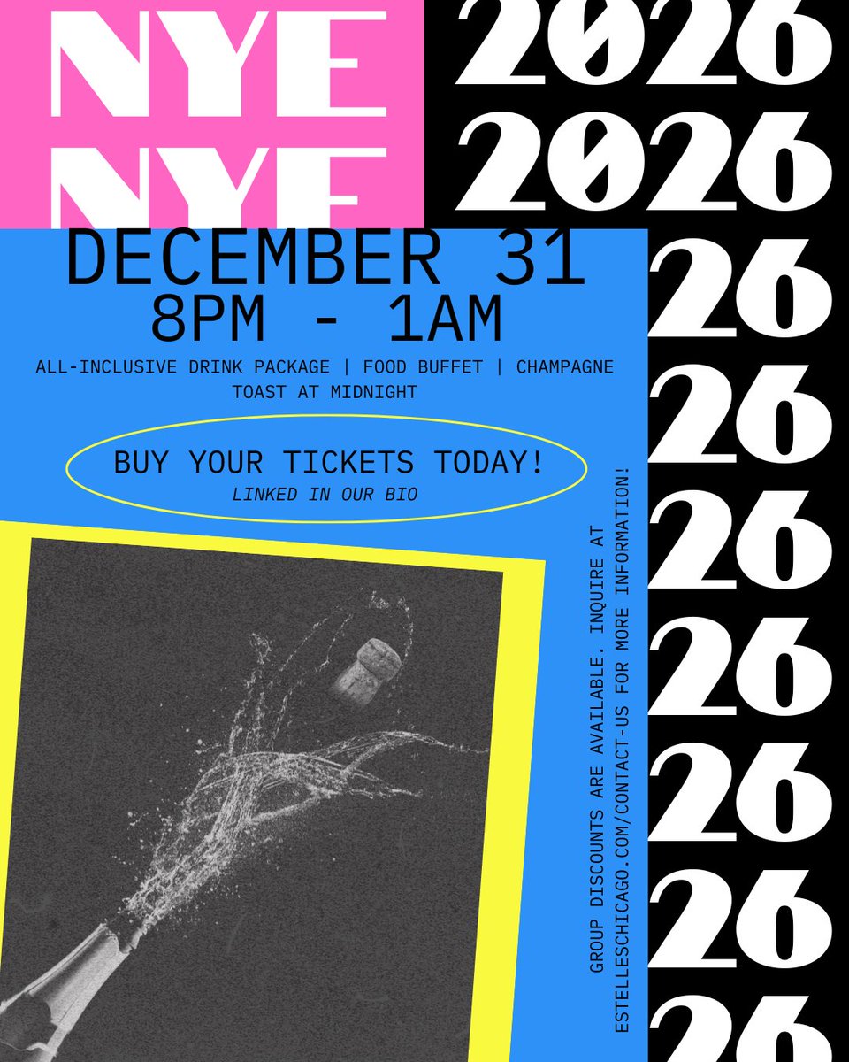 The new year will be here before we know it, so it's time to secure your plans now! Tickets for NYE at Estelle's are officially on sale through the link in our bio. Your ticket includes:
🌟 All-inclusive drink package
🌟 Food buffet
🌟 Champagne toast at midnight