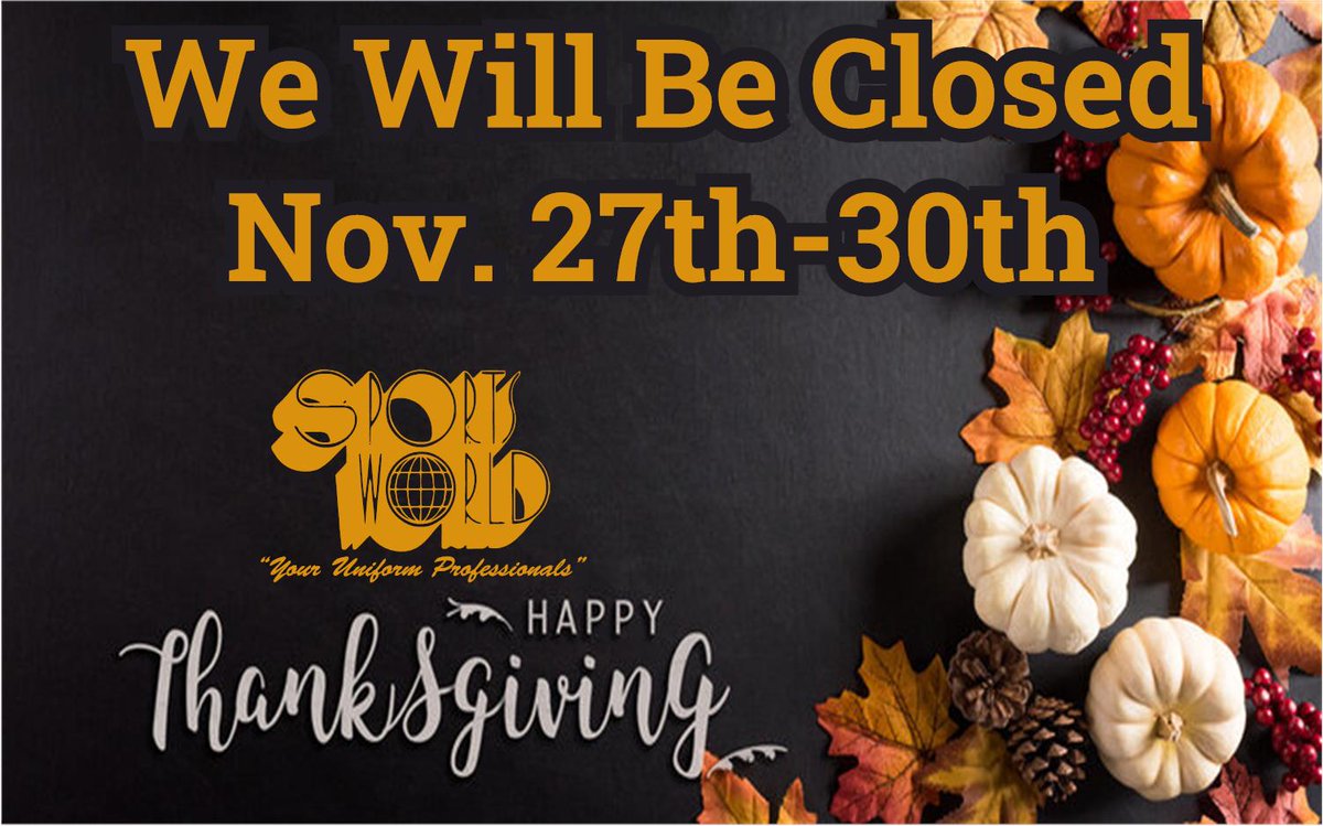 SportsWorldSHV's tweet photo. Have a great Thanksgiving everyone!!!!! https://t.co/h07B8LhtIP