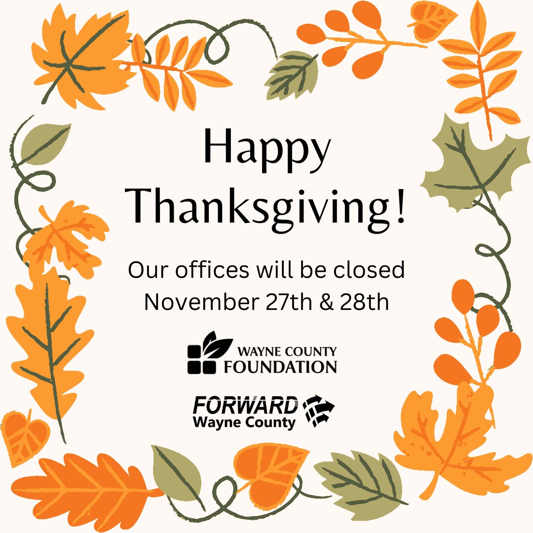 forwardINwayne's tweet image. Our offices will be closed Thursday and Friday. We wish everyone a happy Thanksgiving. See you next week!
