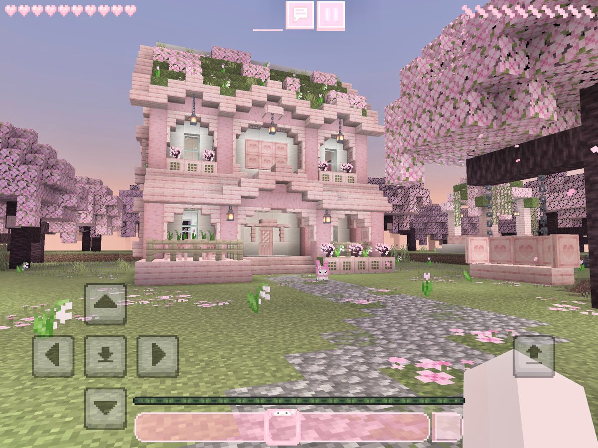 lovesickdoe's tweet image. pink home in minecraft