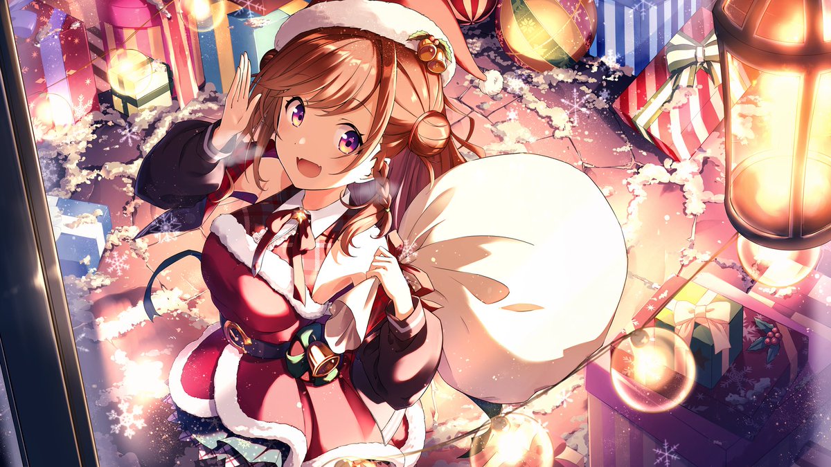 haruhimeichigo's tweet image. 今回、村先ヒムロ先生(@HimuroMurasak)にSkebで依頼をしてサンタもこちゃんを描いていただきました。
果たして今年のクリスマスの予定はどうなのか？🀄️🎄
素敵なイラストをありがとうございました！
#咲乃もこ
#アートもこ