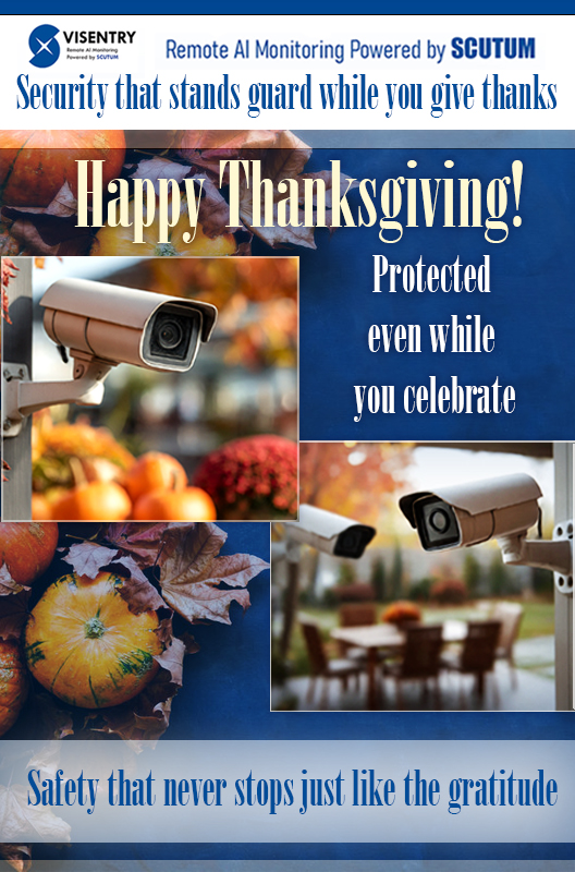 🦃 This Thanksgiving, we’re grateful for the trust our clients place in us every day.

At Visentry, protection doesn’t take holidays—our team continues monitoring your properties 24/7, ensuring safety while you enjoy time with the ones who matter most.

Happy Thanksgiving!