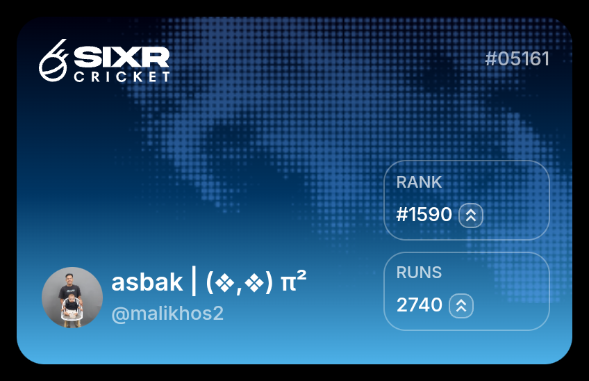 malikhos2's tweet image. SIXR is defined as a “Web3 cricket ecosystem” where players can own their own digital assets (gear/NFTs, characters, equipment)  making it more than just a regular game. @SIXR_cricket